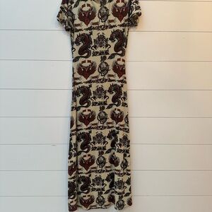 Very rare 90’s Gaultier Jeans jersey tattoo maxi dress.